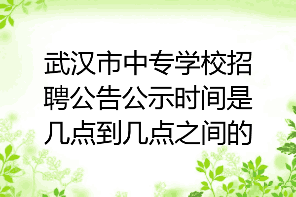 武汉市中专学校招聘公告公示时间是几点到几点之间的