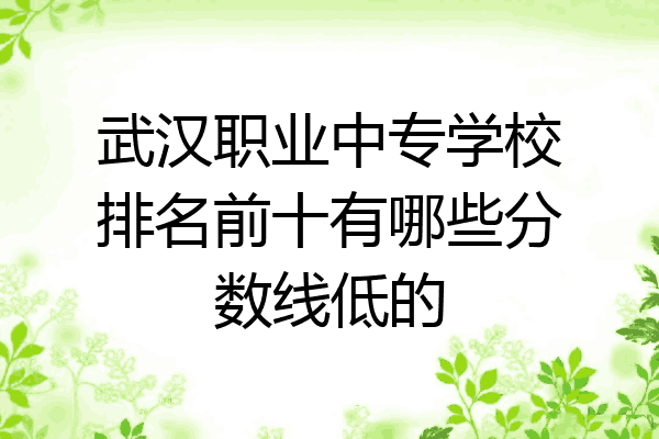 武汉职业中专学校排名前十有哪些分数线低的