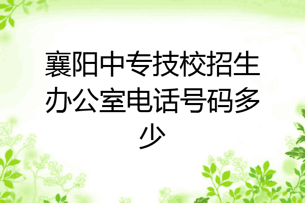 襄阳中专技校招生办公室电话号码多少