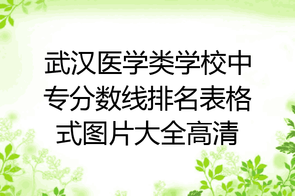 武汉医学类学校中专分数线排名表格式图片大全高清
