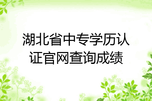 湖北省中专学历认证官网查询成绩