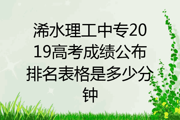浠水理工中专2019高考成绩公布排名表格是多少分钟