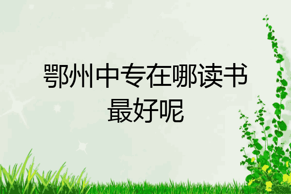 鄂州中专在哪读书最好呢