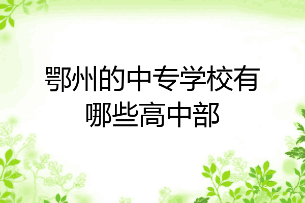 鄂州的中专学校有哪些高中部
