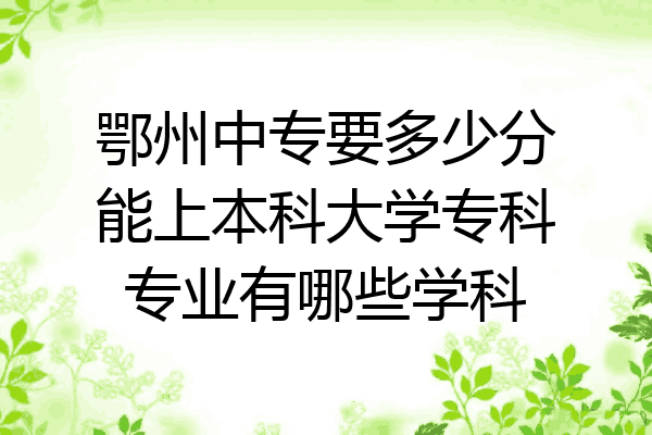 鄂州中专要多少分能上本科大学专科专业有哪些学科