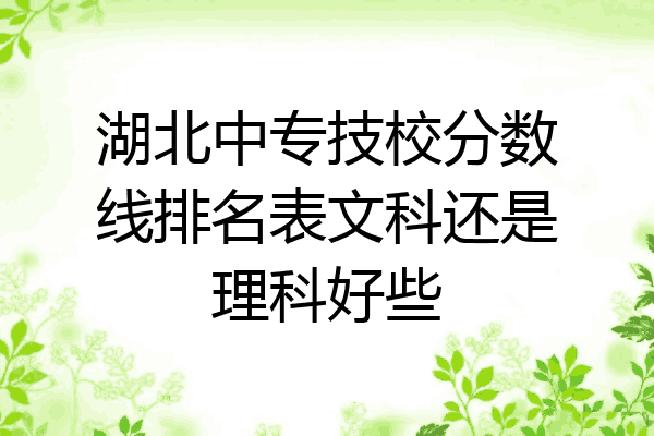 湖北中专技校分数线排名表文科还是理科好些