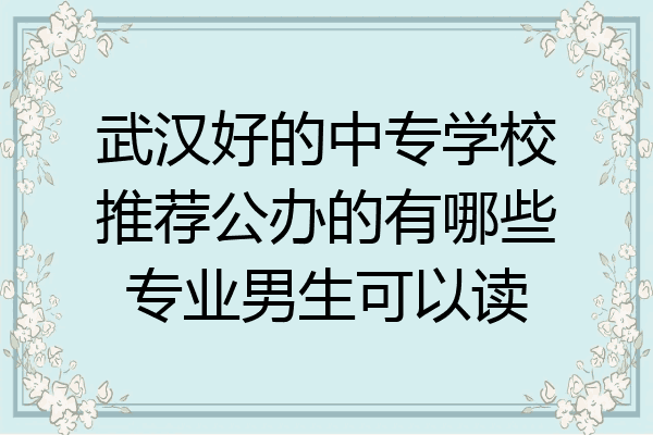 武汉好的中专学校推荐公办的有哪些专业男生可以读