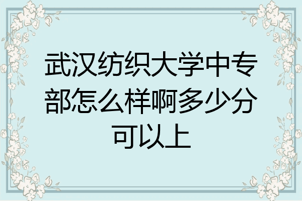 武汉纺织大学中专部怎么样啊多少分可以上