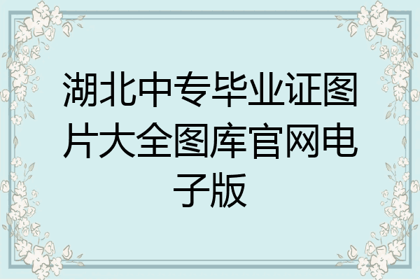湖北中专毕业证图片大全图库官网电子版