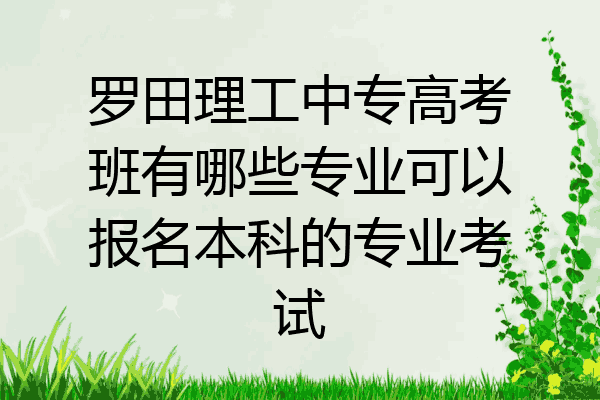 罗田理工中专高考班有哪些专业可以报名本科的专业考试