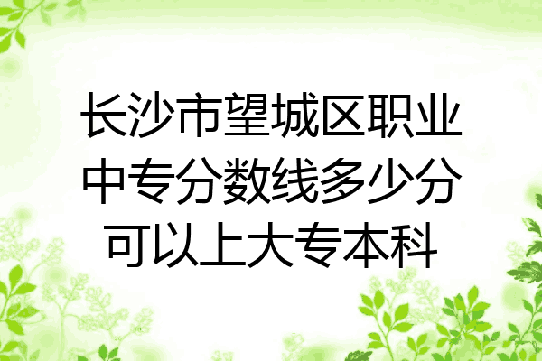长沙市望城区职业中专分数线多少分可以上大专本科