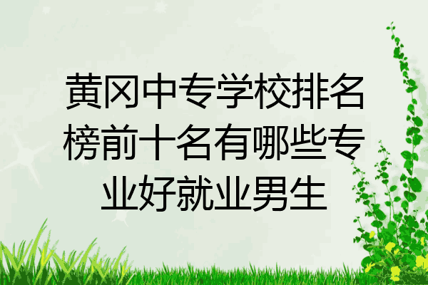 黄冈中专学校排名榜前十名有哪些专业好就业男生