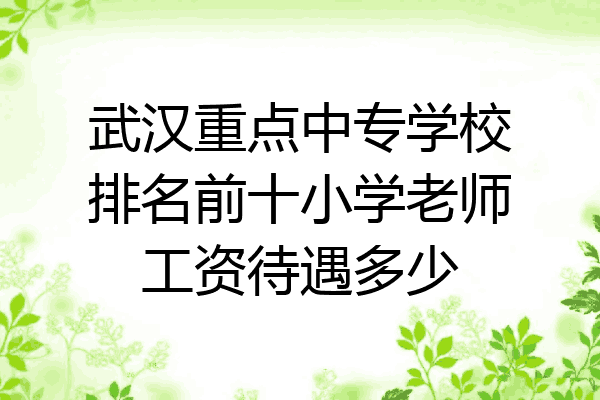 武汉重点中专学校排名前十小学老师工资待遇多少