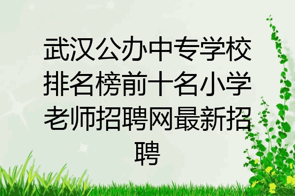 武汉公办中专学校排名榜前十名小学老师招聘网最新招聘