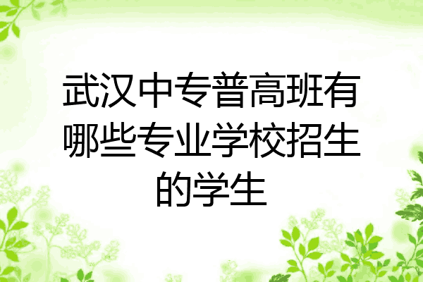 武汉中专普高班有哪些专业学校招生的学生