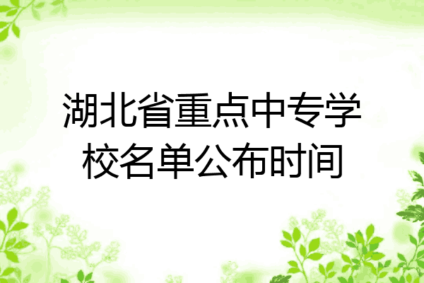 湖北省重点中专学校名单公布时间