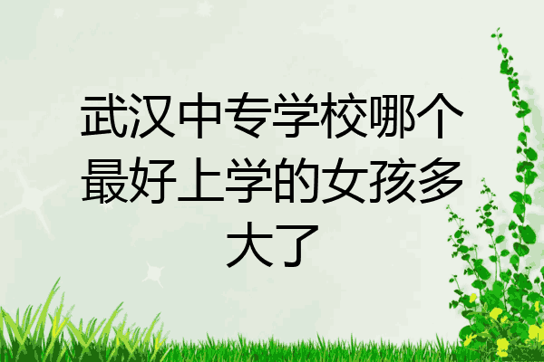 武汉中专学校哪个最好上学的女孩多大了