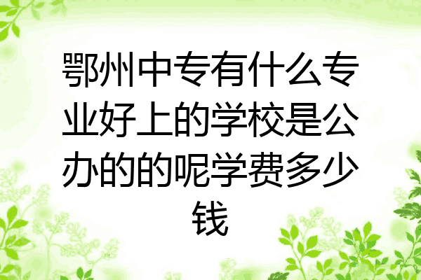 鄂州中专有什么专业好上的学校是公办的的呢学费多少钱