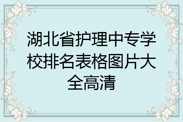 湖北省护理中专学校排名表格图片大全高清