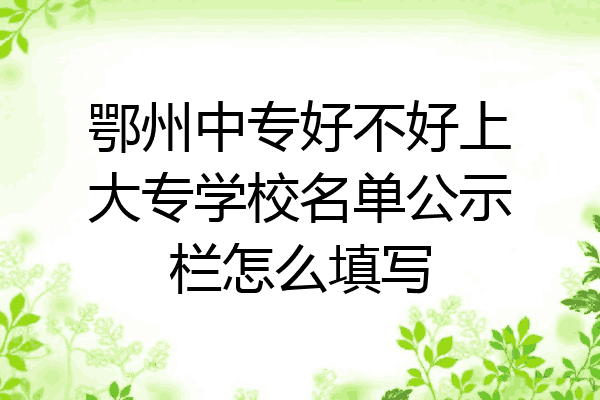 鄂州中专好不好上大专学校名单公示栏怎么填写