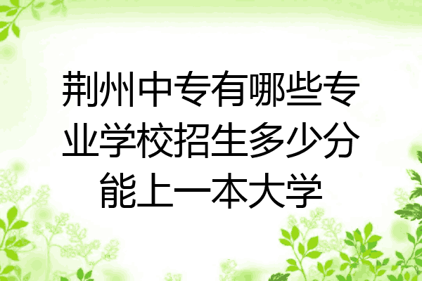 荆州中专有哪些专业学校招生多少分能上一本大学
