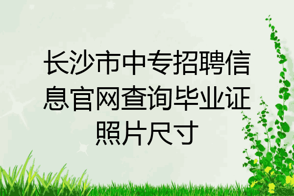 长沙市中专招聘信息官网查询毕业证照片尺寸