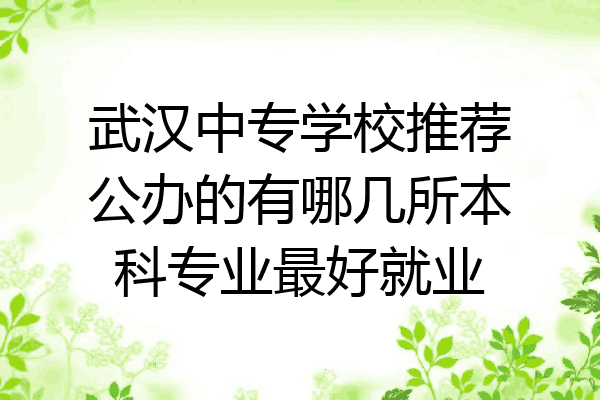 武汉中专学校推荐公办的有哪几所本科专业最好就业