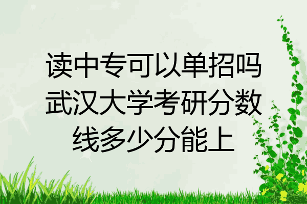 读中专可以单招吗武汉大学考研分数线多少分能上