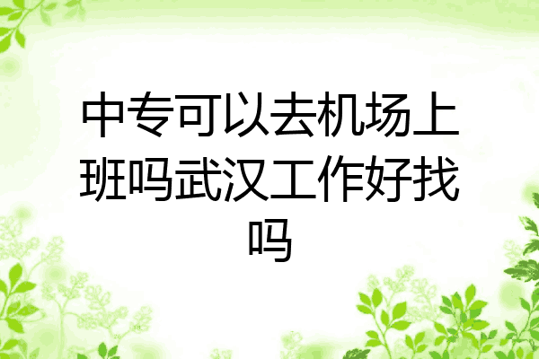 中专可以去机场上班吗武汉工作好找吗