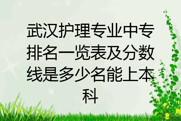 武汉护理专业中专排名一览表及分数线是多少名能上本科