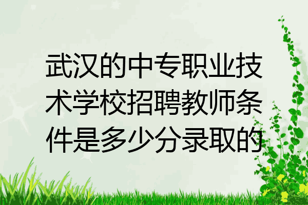 武汉的中专职业技术学校招聘教师条件是多少分录取的