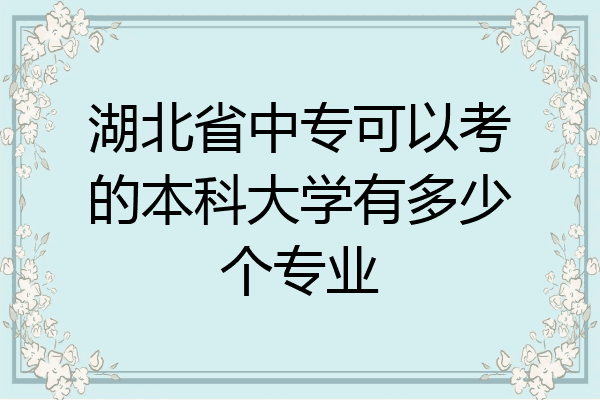湖北省中专可以考的本科大学有多少个专业