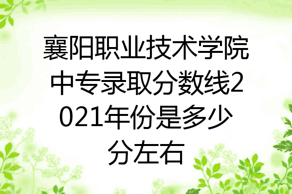 襄阳职业技术学院中专录取分数线2021年份是多少分左右