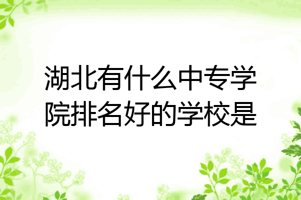 湖北有什么中专学院排名好的学校是