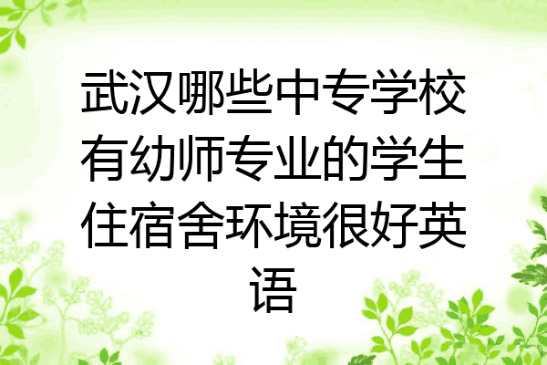 武汉哪些中专学校有幼师专业的学生住宿舍环境很好英语