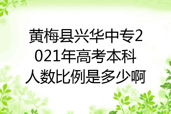 黄梅县兴华中专2021年高考本科人数比例是多少啊