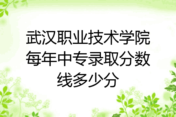 武汉职业技术学院每年中专录取分数线多少分