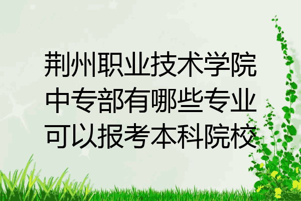 荆州职业技术学院中专部有哪些专业可以报考本科院校