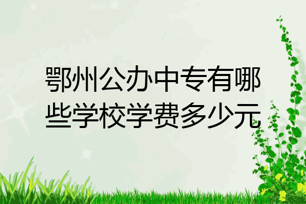 鄂州公办中专有哪些学校学费多少元