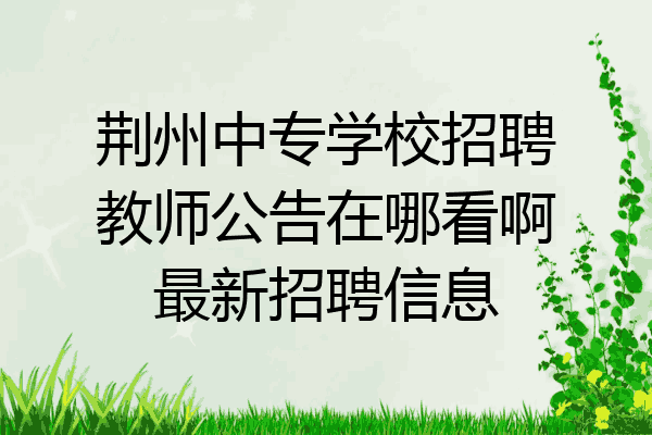 荆州中专学校招聘教师公告在哪看啊最新招聘信息
