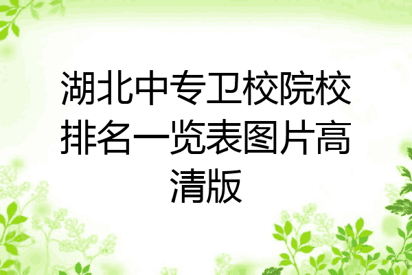 湖北中专卫校院校排名一览表图片高清版