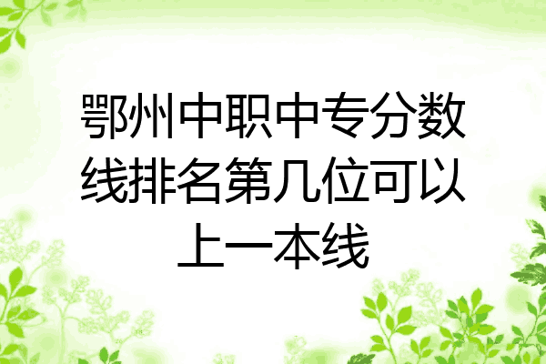 鄂州中职中专分数线排名第几位可以上一本线