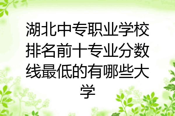 湖北中专职业学校排名前十专业分数线最低的有哪些大学