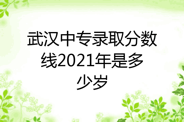 武汉中专录取分数线2021年是多少岁
