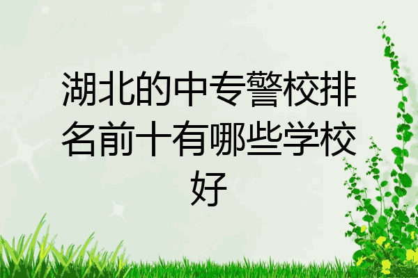 湖北的中专警校排名前十有哪些学校好