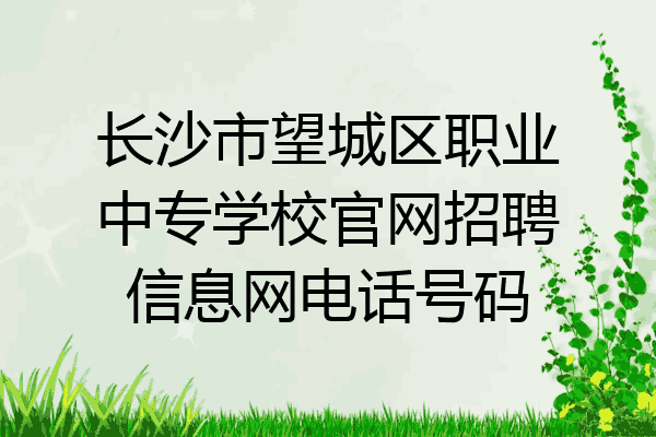 长沙市望城区职业中专学校官网招聘信息网电话号码