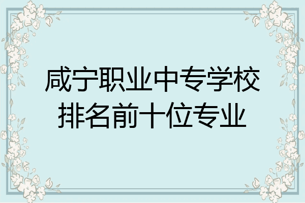 咸宁职业中专学校排名前十位专业