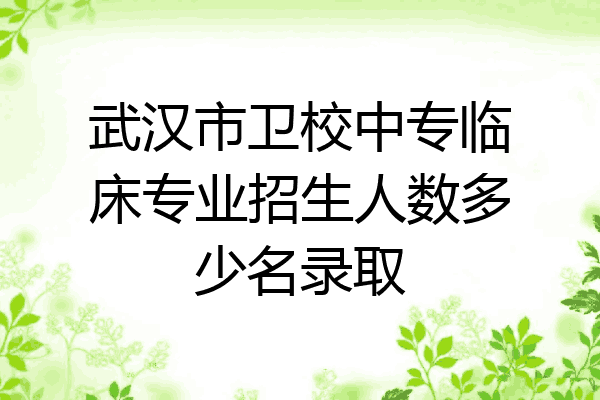 武汉市卫校中专临床专业招生人数多少名录取
