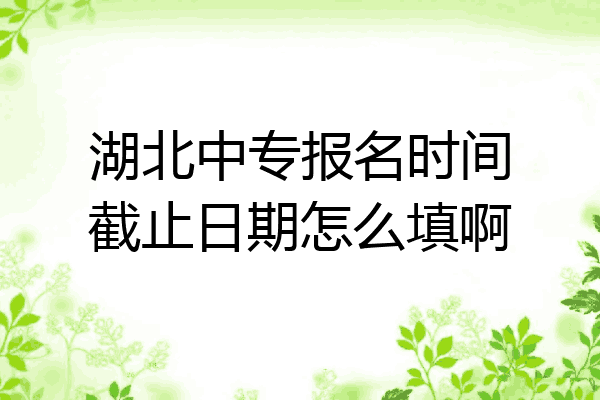 湖北中专报名时间截止日期怎么填啊