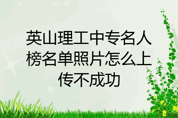 英山理工中专名人榜名单照片怎么上传不成功